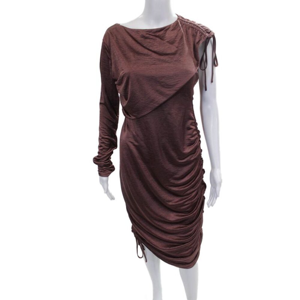 Love Whit by Whitney Port Women Bodycon Brown Boat Neck Longsleeve Dress Size S